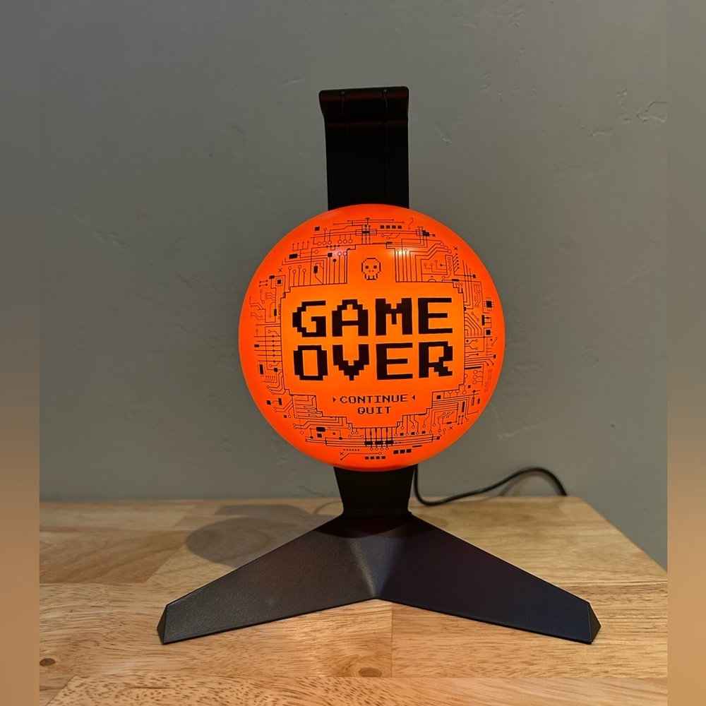 Paladone Game Over Light Up Freestanding Headphone Holder. Brand New In Box - Picture 8 of 12